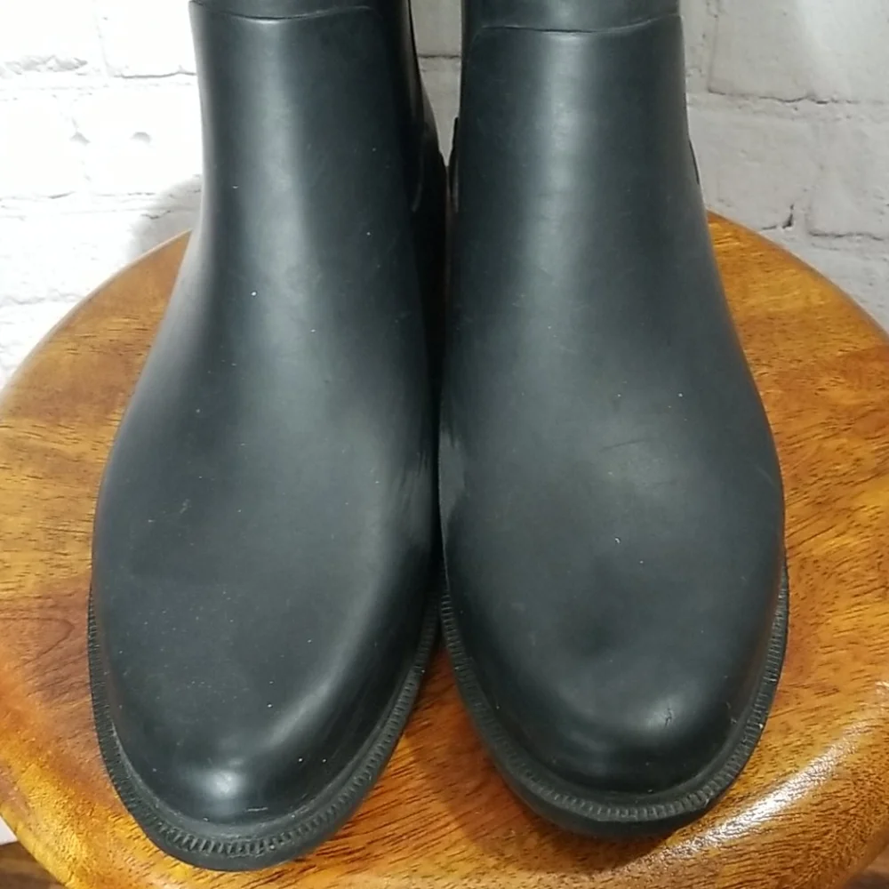 Juicy Couture Black Crest Rubber Tassel Riding Boots